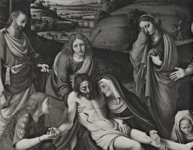 Anonimo — Solario Andrea - sec. XVI - Compianto sul Cristo morto — particolare